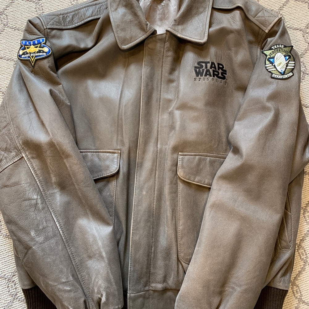 Star Wars Episode 1 Leather Bomber Jacket - Men’s Large